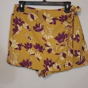 Bog Collective yellow and magenta skort with side tie M